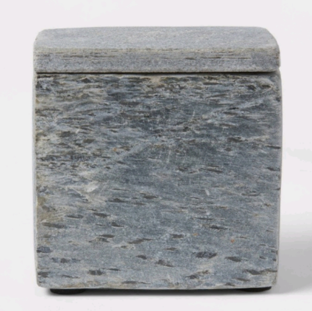 NWT SLATE CEMENT CANISTER FOR BATHROOM